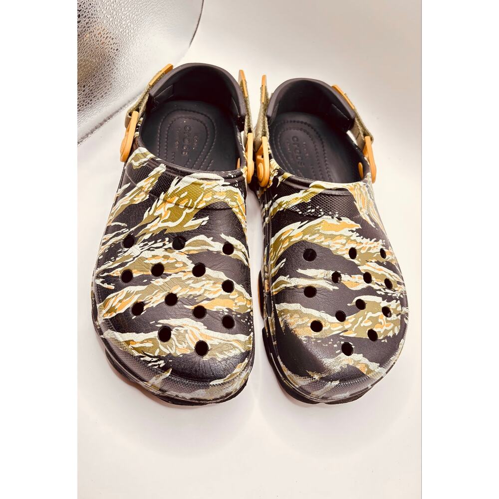 Crocs All Terrain Tiger Camo Unisex clogs shoes outdoor indoor wear sandal W8 M6 - Picture 2 of 8